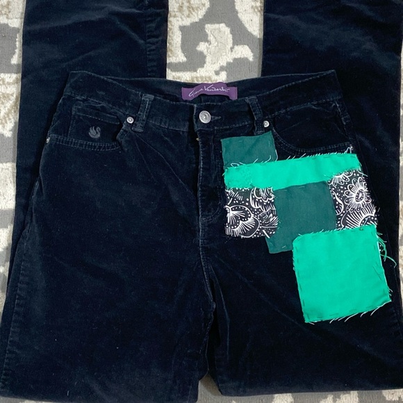 Gloria V. Jeans Missy Senora Corduroy Stretch patchwork Distressed Size 8 - Picture 11 of 12